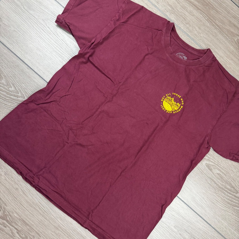 Doomsday Mens T-Shirt Not All Those Who Wander Are Lost Maroon XXL
